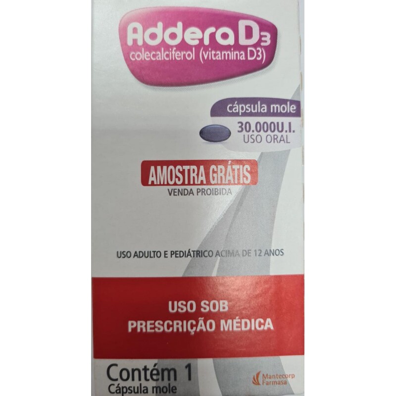 ADDERA D3 - COLECALCIFEROL ( VITAMINA D3 ) 30.000 U.I - 1 CÁPULA MOLE